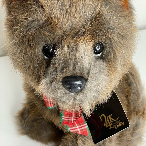 NWT 1992 Vintage 24K Special Effects Polar Puff dog terrier stuffed animal plaid - Picture 7 of 13